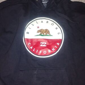 Billabong Black Hoodie with California Bear Graphic